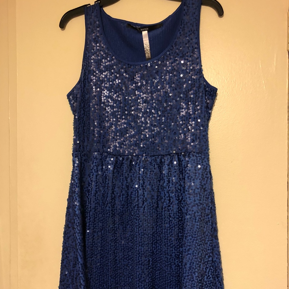 Blue sequins Kenzie dress